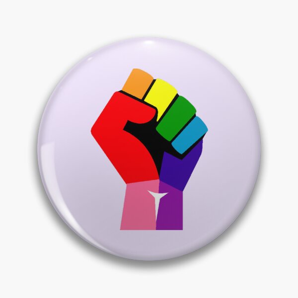 Item preview, raised queer fist designed and sold by DeltaQuadrant.