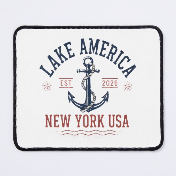 Item preview, Lake America New York Nautical Anchor Badge Design designed and sold by shahroozj.