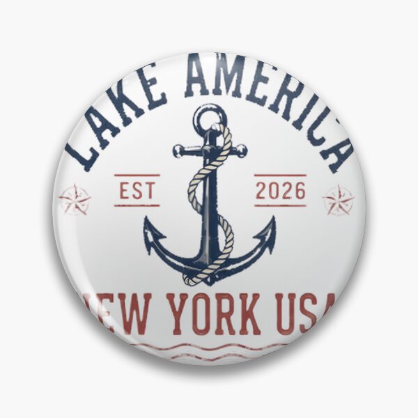 Item preview, Lake America New York Nautical Anchor Badge Design designed and sold by shahroozj.
