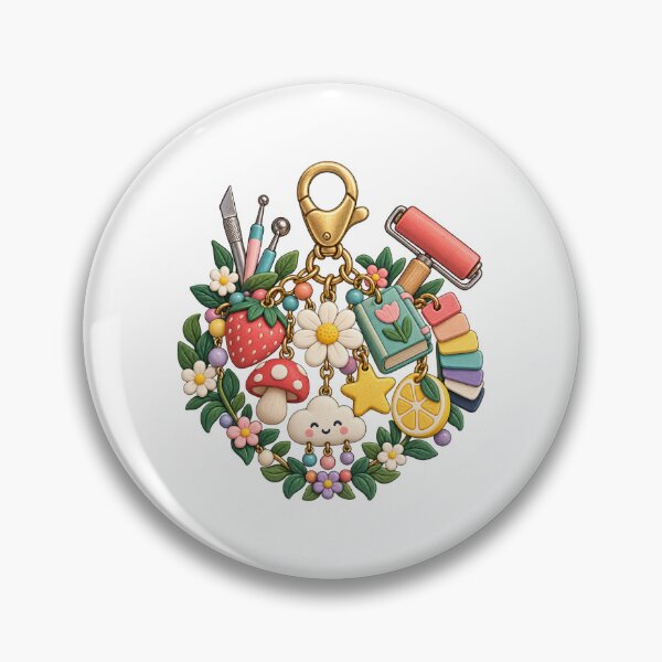 Item preview, Colorful Clay Charm Artist Tools and Flowers designed and sold by UrbanCanvvas.