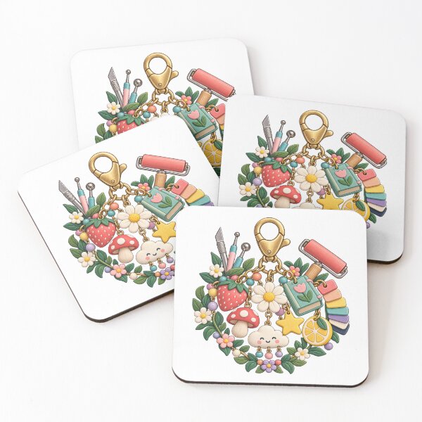 Item preview, Colorful Clay Charm Artist Tools and Flowers designed and sold by UrbanCanvvas.