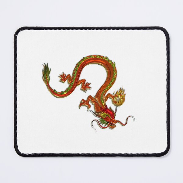 Item preview, Metallic Chinese Dragon - Red and Gold Asian Mythology Art designed and sold by Elite Wall Art.