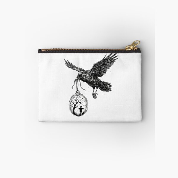 Item preview, Gothic Raven with Spooky Halloween Terrarium Vintage Line Art designed and sold by Stefanrajzer.