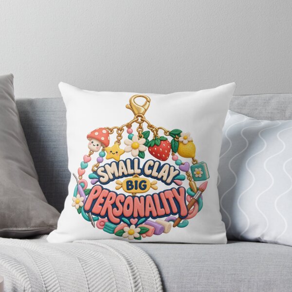 Item preview, Small Clay Big Personality Illustrated Charm Art designed and sold by UrbanCanvvas.