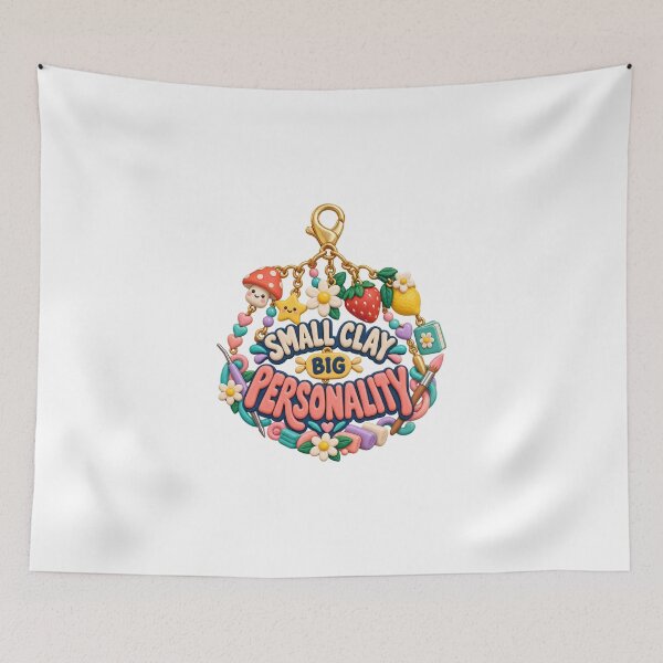Item preview, Small Clay Big Personality Illustrated Charm Art designed and sold by UrbanCanvvas.