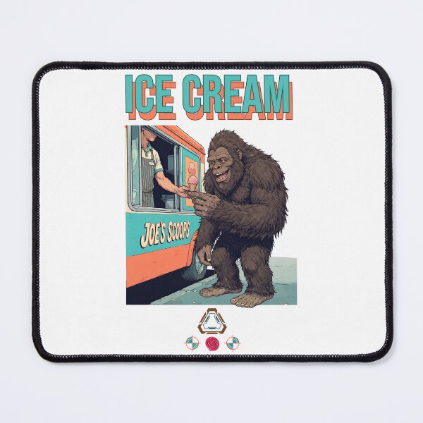 Item preview, Bigfoot Getting a Double Scoop at Joe's Scoops Ice Cream Truck designed and sold by Whimsy Trail Co.