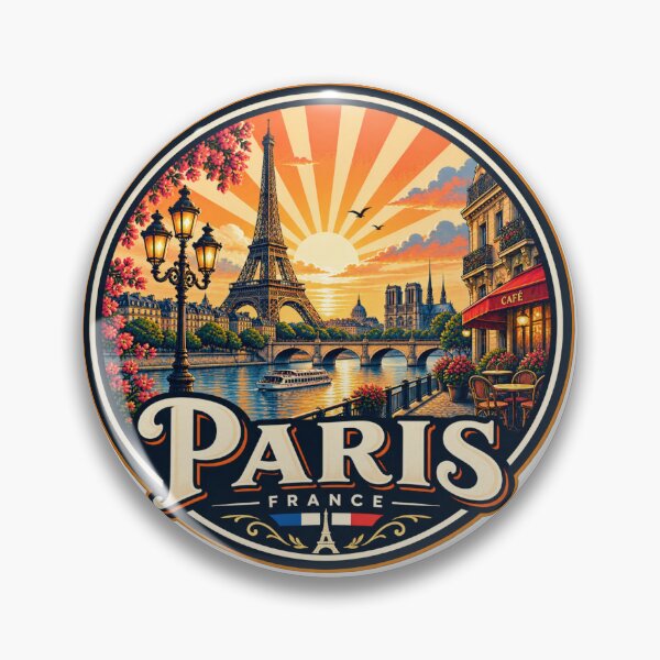 Item preview, Paris France Vintage Travel Poster designed and sold by timiparkerart.