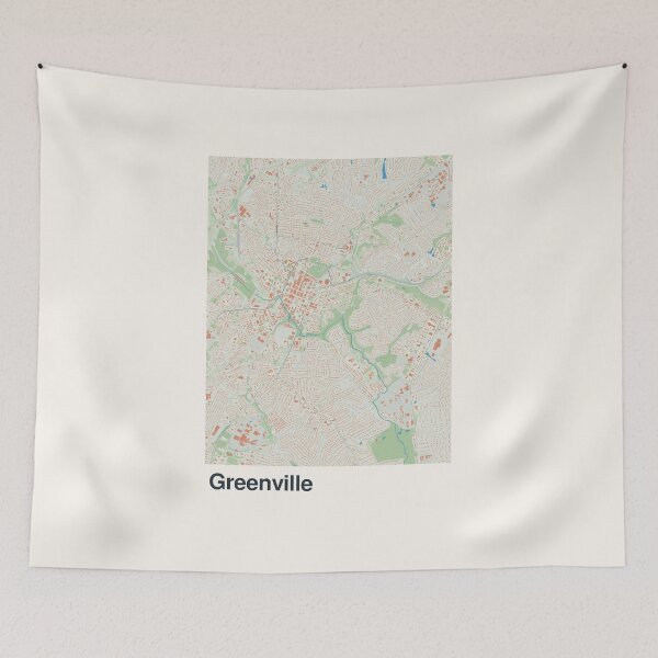 Item preview, Greenville Minimalistic Map Art designed and sold by MapsNerd.