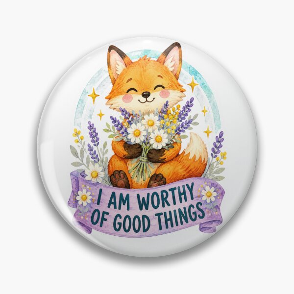 Item preview, I am worthy of good things - fox designed and sold by Krachtvanjehart.