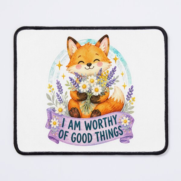 Item preview, I am worthy of good things - fox designed and sold by Krachtvanjehart.
