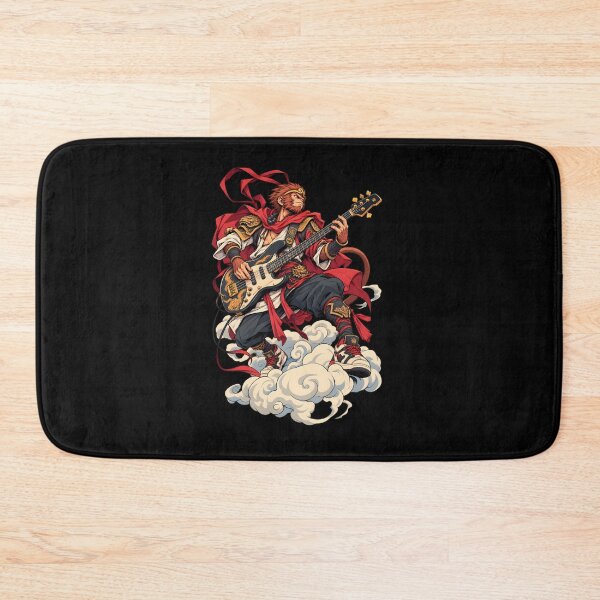Item preview, Sun Wukong Rock Bassist – Monkey King Playing Electric Bass on the Clouds designed and sold by Leeded.