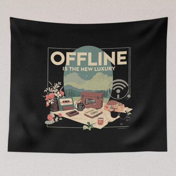 Item preview, Digital Detox Retro Vacation Graphic designed and sold by ChicTrendz.