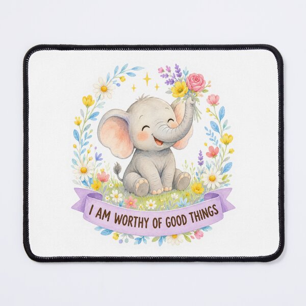 Item preview, I am worthy of good things - elephant designed and sold by Krachtvanjehart.