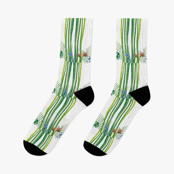 Item preview, Design of a tropical forest with bamboo and exotic flowers. designed and sold by Sock Garden.