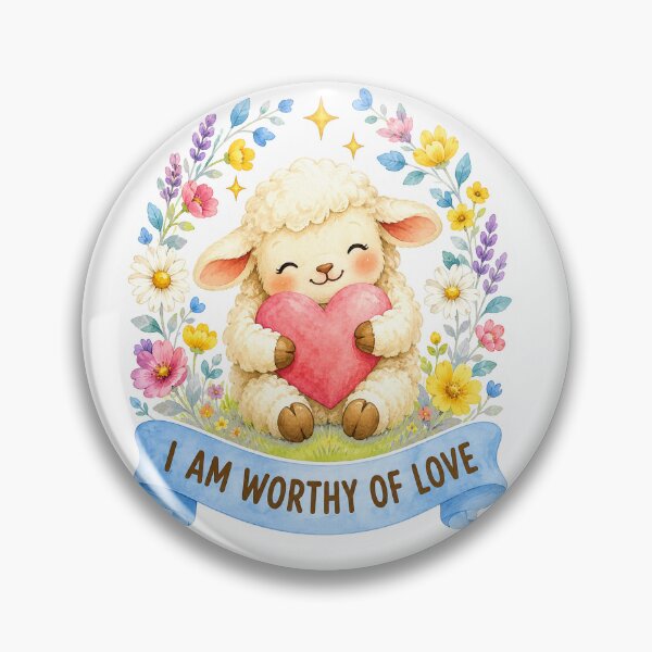 Item preview, I am worthy of love - lamb designed and sold by Krachtvanjehart.