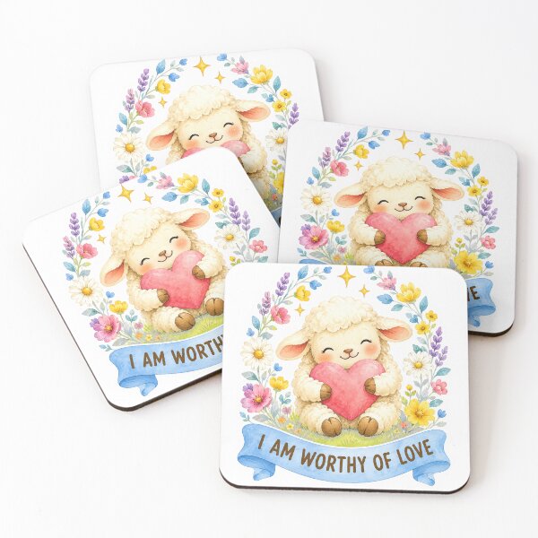 Item preview, I am worthy of love - lamb designed and sold by Krachtvanjehart.