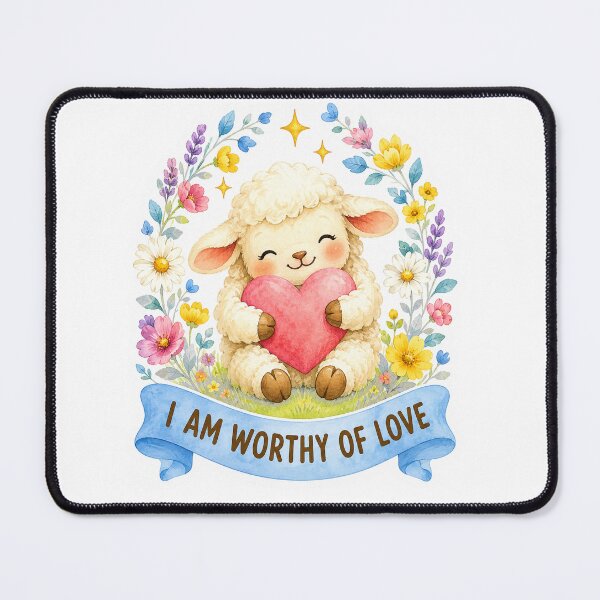 Item preview, I am worthy of love - lamb designed and sold by Krachtvanjehart.
