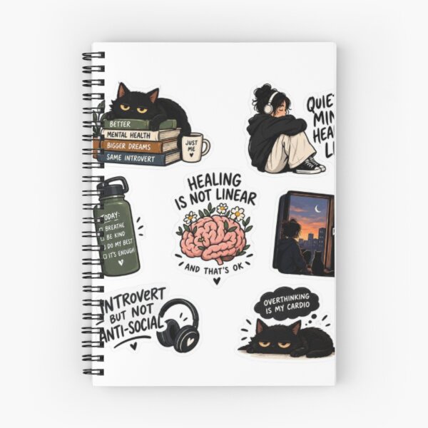 Item preview, Mental Health & Introvert Sticker Pack | Healing, Overthinking & Quiet Life designed and sold by musabadam2013.