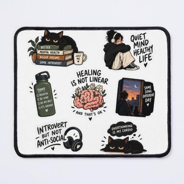 Item preview, Mental Health & Introvert Sticker Pack | Healing, Overthinking & Quiet Life designed and sold by musabadam2013.