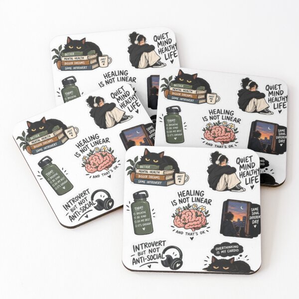 Item preview, Mental Health & Introvert Sticker Pack | Healing, Overthinking & Quiet Life designed and sold by musabadam2013.