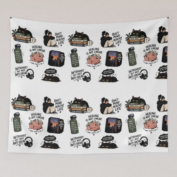 Item preview, Mental Health & Introvert Sticker Pack | Healing, Overthinking & Quiet Life designed and sold by musabadam2013.