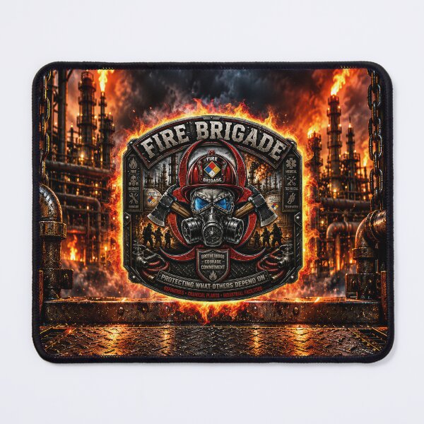 Item preview, Fire Brigade American Flag Industrial Firefighter Hazmat Rescue Badge designed and sold by artistwill.