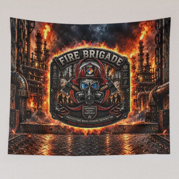 Item preview, Fire Brigade American Flag Industrial Firefighter Hazmat Rescue Badge designed and sold by artistwill.