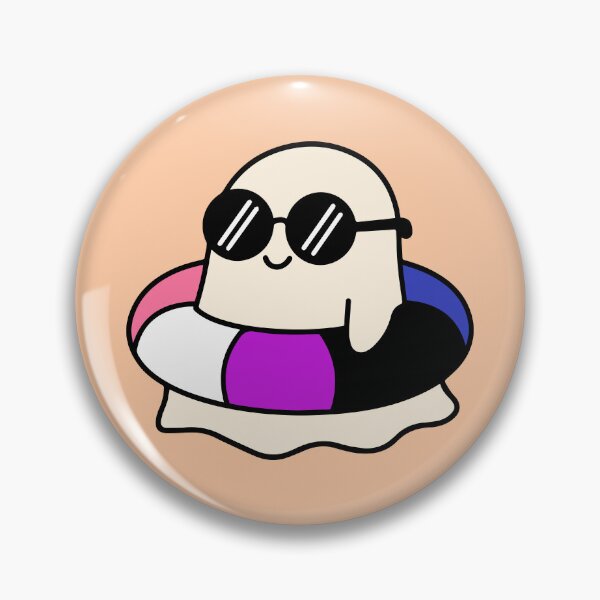 Item preview, Spooky Summer Vibes Kawaii Ghost on Genderfluid Float designed and sold by Cannaxes Studio.