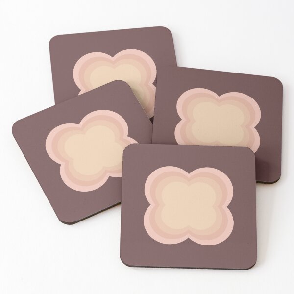 Item preview, Modern Aesthetic Cloud Flower in Pale Pink on Warm Brown  designed and sold by happiiart.