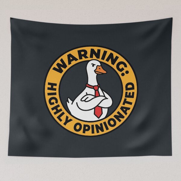 Item preview, Warning Highly Opinionated Sarcastic Goose Shield Badge designed and sold by DripCultureLab.
