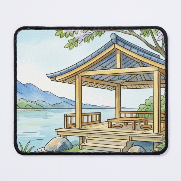 Item preview, Lakeside Pavilion Wisteria Mountain View designed and sold by Dreamic.Art.