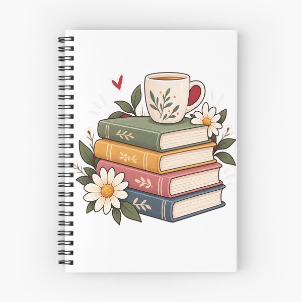 Item preview, Stack of Books with Coffee Cup and Botanical Flowers designed and sold by Graphix  Studio.