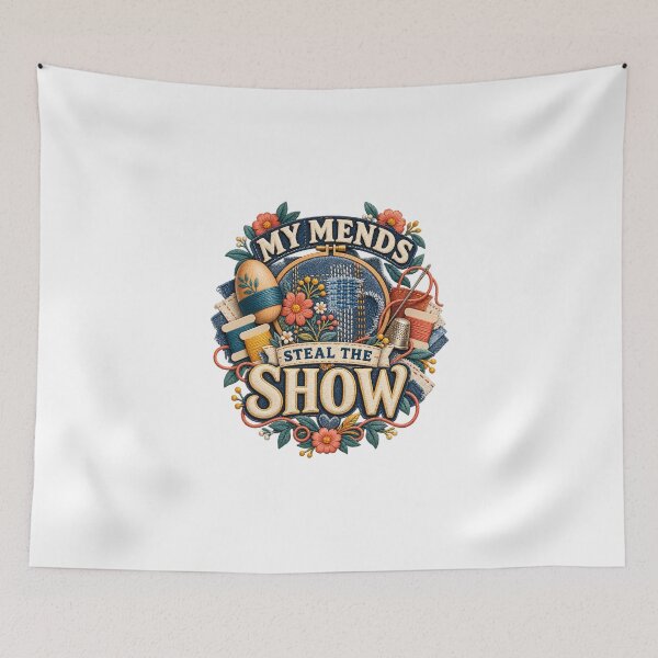 Item preview, My Mends Steal the Show Illustrated Patchwork Art designed and sold by UrbanCanvvas.