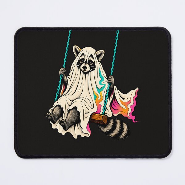 Item preview, Ghost Raccoon Swinging Into Spooky Season designed and sold by AwesomeBeyondLimits.