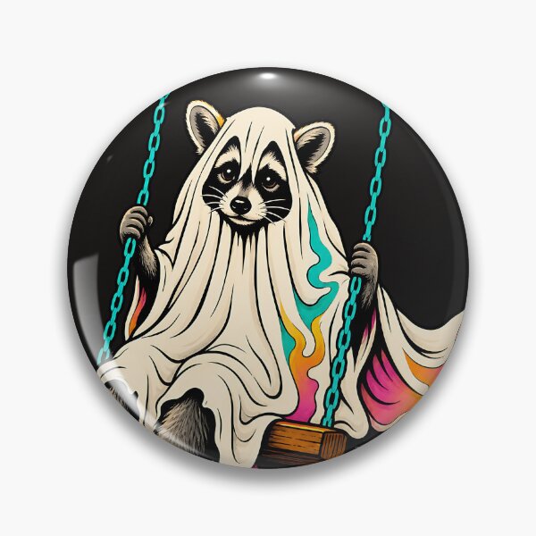Item preview, Ghost Raccoon Swinging Into Spooky Season designed and sold by AwesomeBeyondLimits.