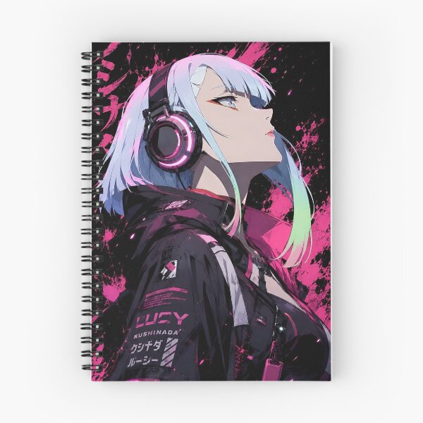 Artikelvorschau, Cyberpunk-Anime-Mädchen mit neonpinken Kopfhörern und futuristischer Streetwear entworfen und verkauft von Dyan4.