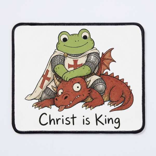 Item preview, Christ Is King Crusader Frog – Vintage Christian Warrior – Retro Religious Toad T-Shirt designed and sold by CiKmerch.
