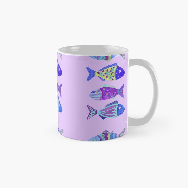 Item preview, Nautical Blue and Purple Fish Watercolor Design designed and sold by AlinaArt&Design.