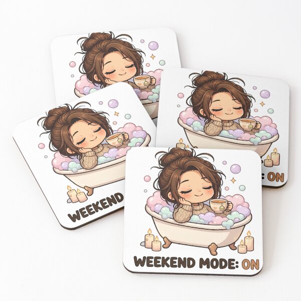 Item preview, Weekend Mode On Cozy Bath Sticker designed and sold by CozyMugArt.