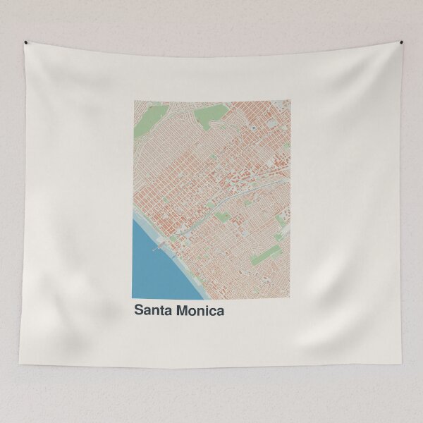 Item preview, Santa Monica Minimalistic Map Art designed and sold by MapsNerd.