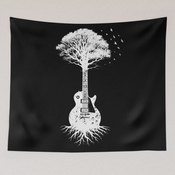 Item preview, Guitar Tree Music Player Birds House Rock Nature Funny Gift Tee Black  designed and sold by oldpussboss.