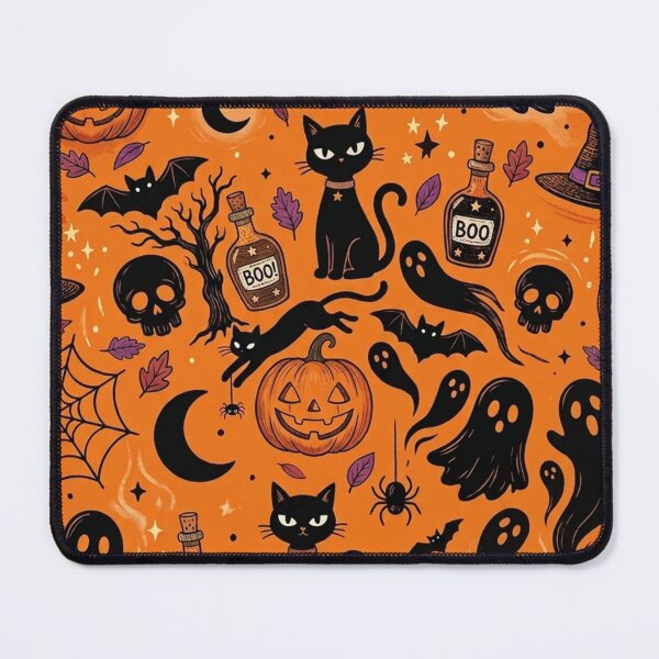 Item preview, Cute Halloween Seamless Pattern Spooky Orange Black designed and sold by littlepiptales.