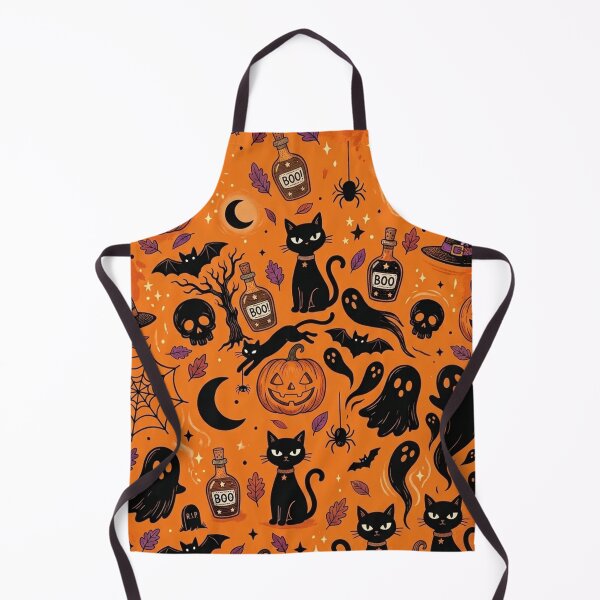 Item preview, Cute Halloween Seamless Pattern Spooky Orange Black designed and sold by littlepiptales.