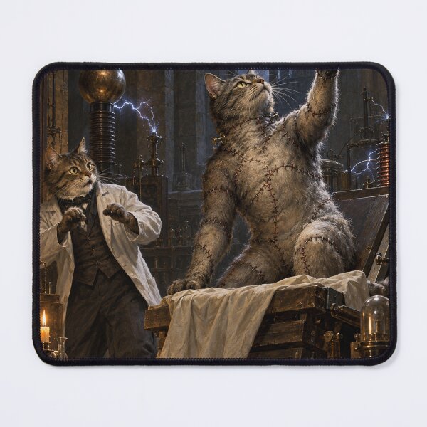 Item preview, Lightning Awakens the Stitched Feline designed and sold by Ocelot-T.