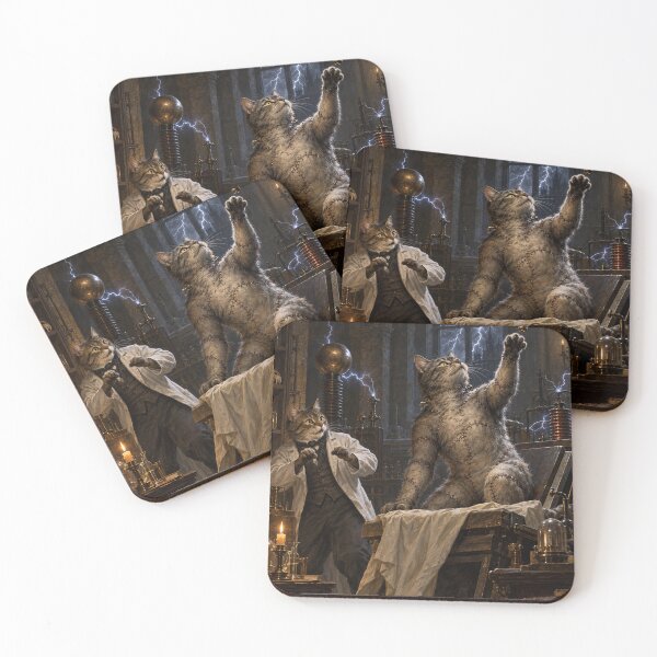 Item preview, Lightning Awakens the Stitched Feline designed and sold by Ocelot-T.