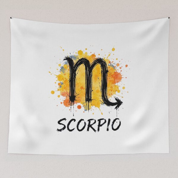 Item preview, Scorpio Zodiac Sign Watercolor Grunge Yellow Orange Art designed and sold by Vibe-Vary.