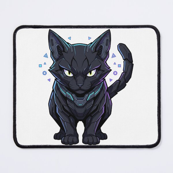 Item preview, Cyberpunk Black Cat Futuristic Mecha Sci-Fi Robot Graphic designed and sold by mood-draftsman.
