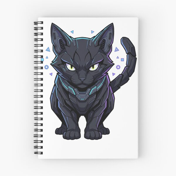 Item preview, Cyberpunk Black Cat Futuristic Mecha Sci-Fi Robot Graphic designed and sold by mood-draftsman.