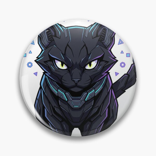 Item preview, Cyberpunk Black Cat Futuristic Mecha Sci-Fi Robot Graphic designed and sold by mood-draftsman.