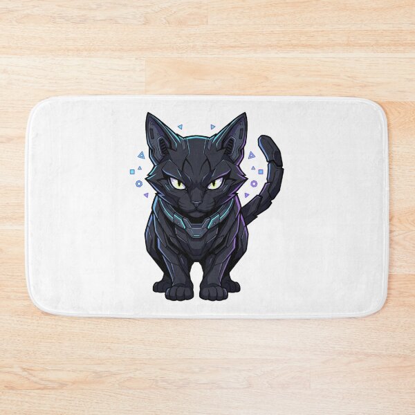 Item preview, Cyberpunk Black Cat Futuristic Mecha Sci-Fi Robot Graphic designed and sold by mood-draftsman.